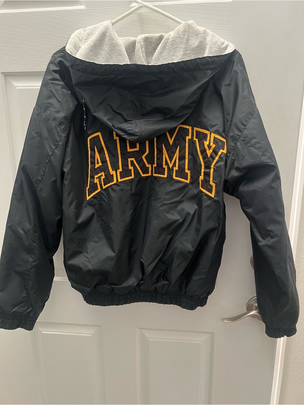 Adult Black 'ARMY' Hooded Jacket with Gold Lettering- Vintage 1998